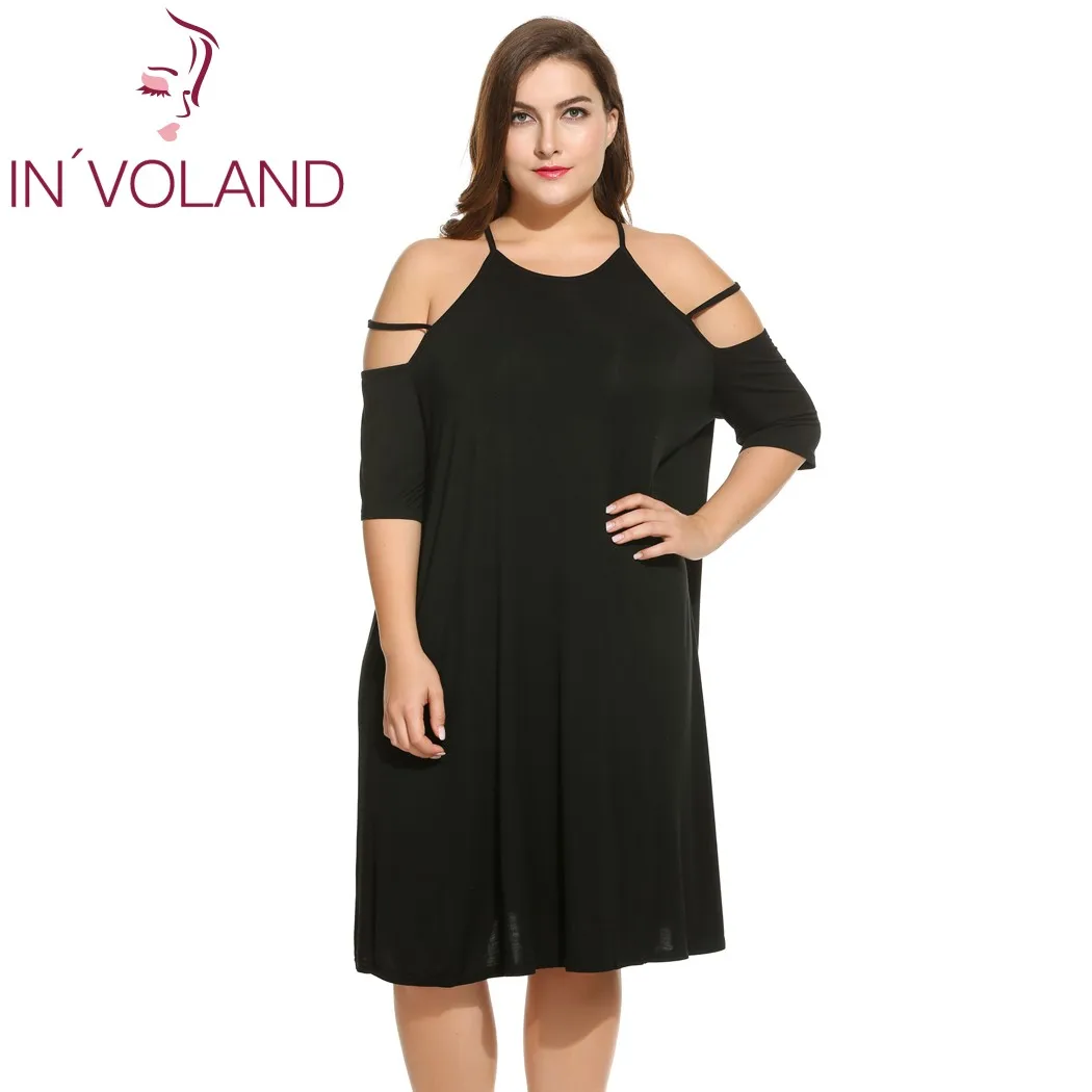 IN'VOLAND женское сексуальное платье большого размера на тонких бретелях с