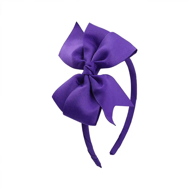Purple D Новинка, 98 цветов, повязка для волос с бантом для девочек, детская цельная повязка для волос с корсажной лентой ручной работы, аксессуары для волос в горошек, головной убор - Цвет: Purple D