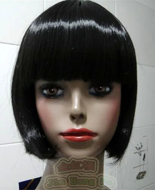 БЕСПЛАТНАЯ доставка&gt&gt&gt Новое! короткие черный Прямой Партии Cosplay парик парики