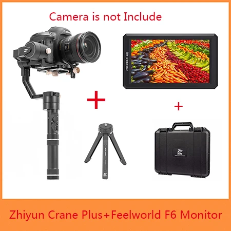 Zhiyun Crane Plus 3-осевая 3-осевой Карманный стабилизатор для всех моделей DSLR беззеркальных Canon 5D2/5D3/5D4 компактная цифровая однообъективная зеркальная Камера - Цвет: plus w Monitor