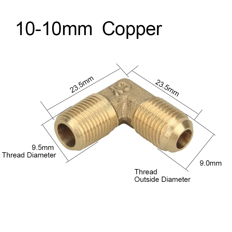 10-10mm Copper 2 шт. сплав/Чистая медь Резьбовая труба под прямым углом фитинги однонаправленного клапана для безмасляного воздушного компрессора воздуха головки цилиндра - Цвет: 10-10mm Copper