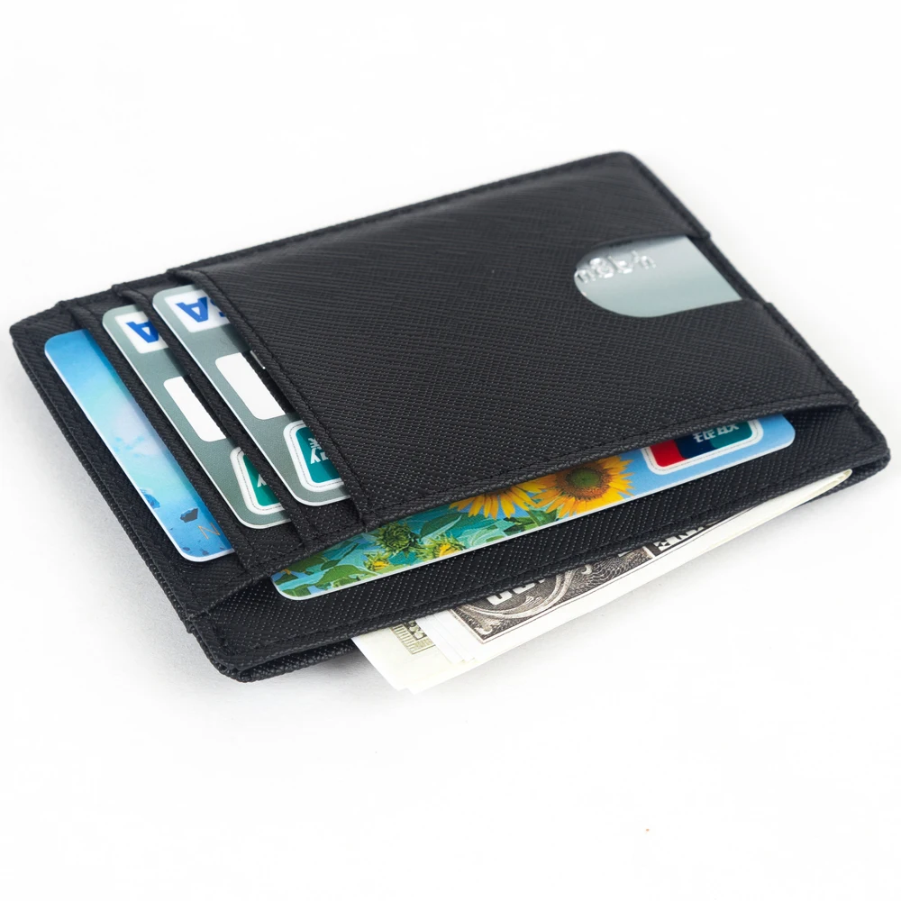 С функцией блокировки RFID кожа Бизнес держатель для карт банковских и