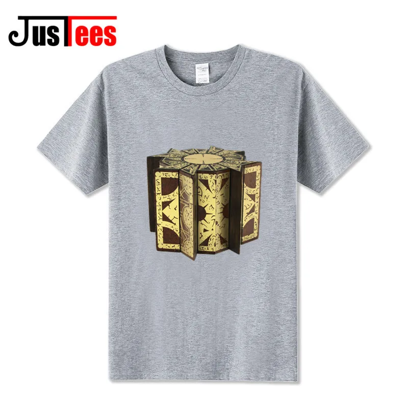 Взрослых брендовая одежда Hellraiser Puzzlebox 3D футболки Для мужчин Pinhead хоррора футболка