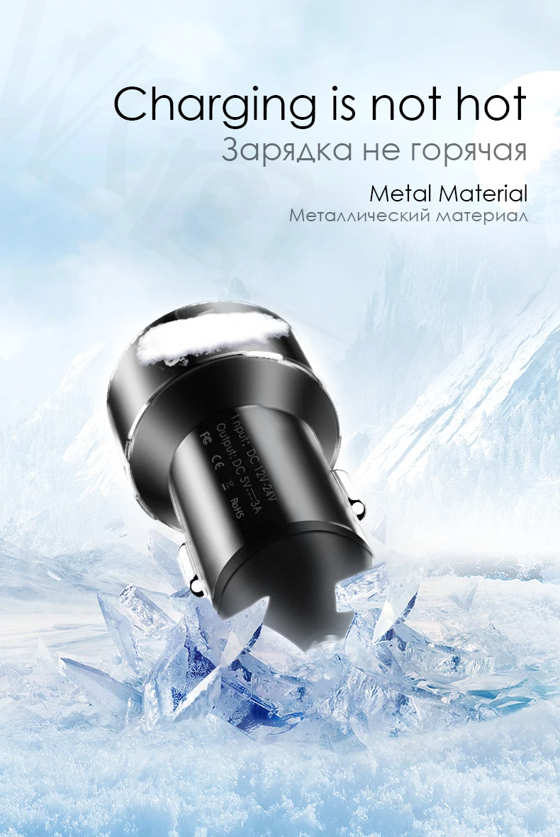 VVKing 5V 3.0A Max Dual USB Автомобильное зарядное устройство с светодиодный цифровой дисплей для huawei Xiaomi samsung S8 iPhone X 8 7 телефон планшет зарядка