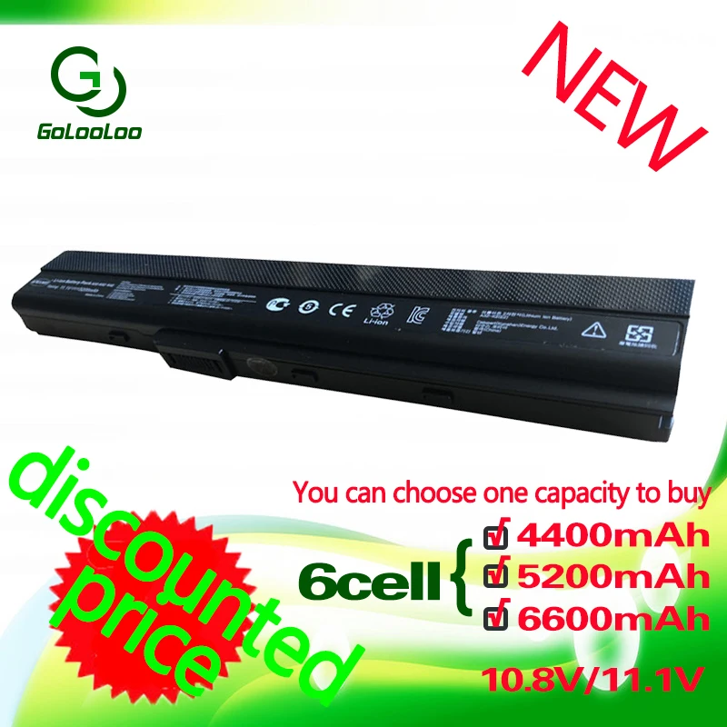 Golooloo 4400 мА/ч Батарея для Asus A32 K52 A52 K52F A52J A52F A52JB A52JK A52JR A31 A41 A42 K42 K42F K42JB K42JK K52J|battery for