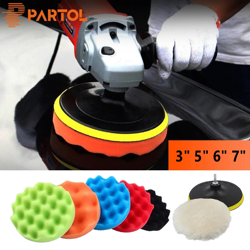 Partol 3 &quot5&quot 6 &quot7&quot полировочные колодки + губка шерстяная восковая Полировка