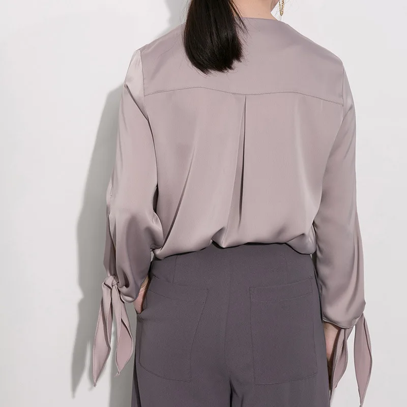 2017 Новая мода Весна женщины Нерегулярные рукава Шифон рубашки 3D Бабочка