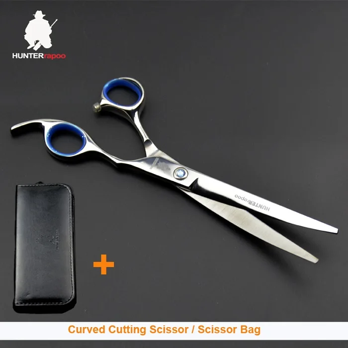 curved scissor bag 30% Off HT9138 7 дюймов Pet Уход за лошадьми ножницы для собак и кошек стрижка истончение изогнутые ножницы для домашних животных, ножницы для стрижки волос - Цвет: curved scissor bag