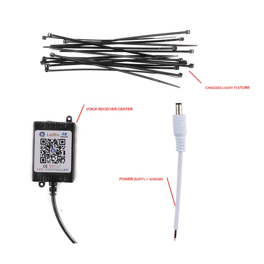 YSY 4 шт. приложение для телефона автомобильная светодиодная лента RGB 5050 SMD под