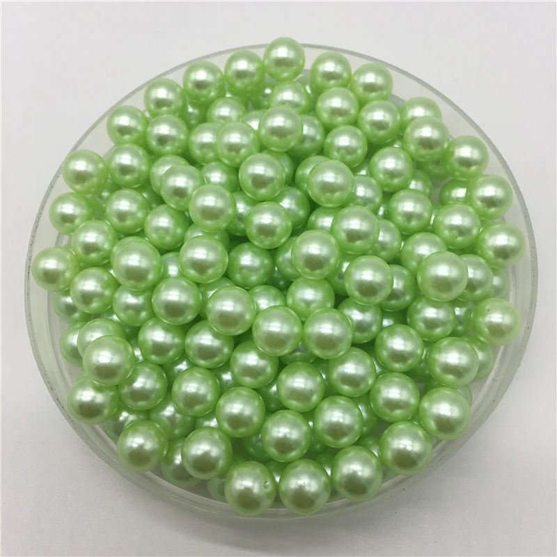 Green 4 6 8 10 мм без отверстий ABS имитация жемчуга круглые бусины DIY браслет серьги Подвески ожерелье бусы для изготовления ювелирных изделий - Цвет: Green