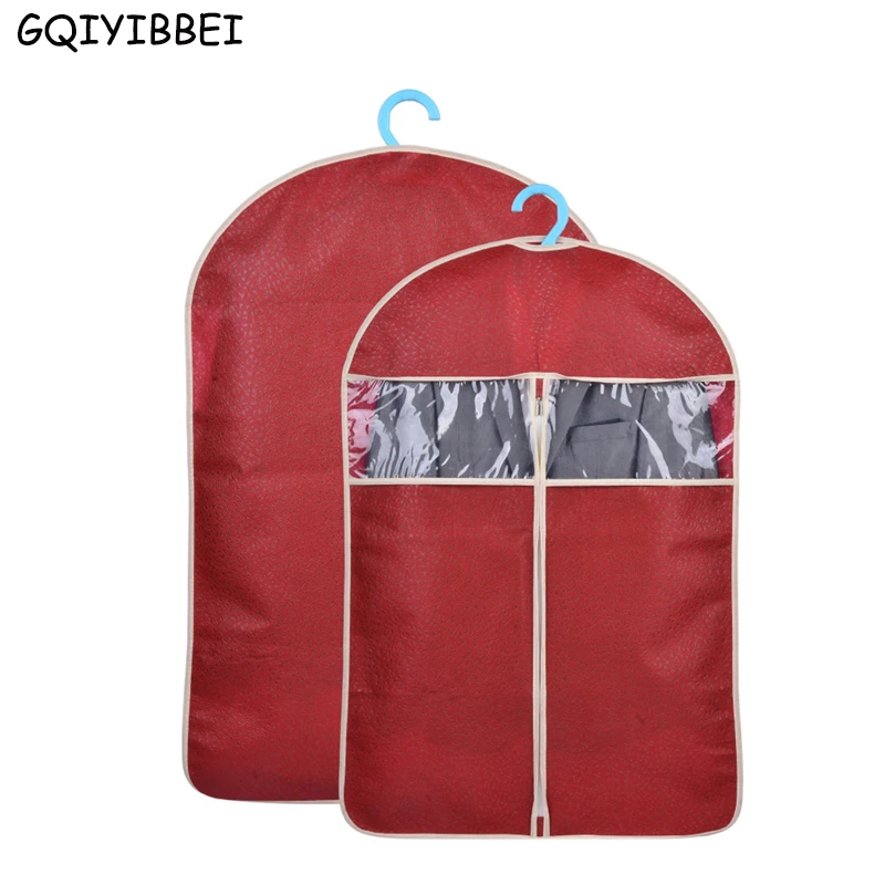 

GQIYIBBEI 3Pcs/set Non-woven Garment Suit Coat Protector Dust Cover Transparent Wardrobe Storage Bag For Clothes Organizador