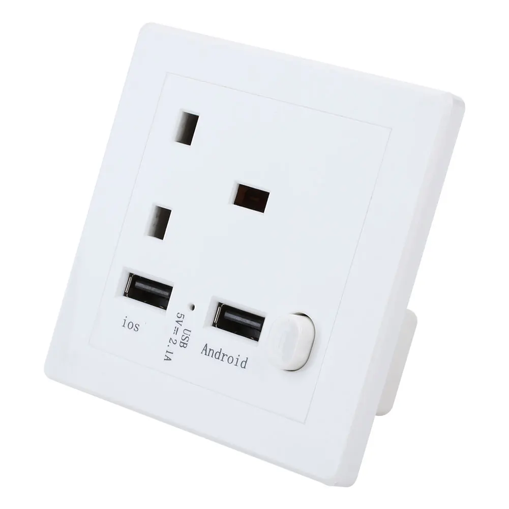 Настенная розетка настенное зарядное устройство белый 86 2 USB 13A электрическая
