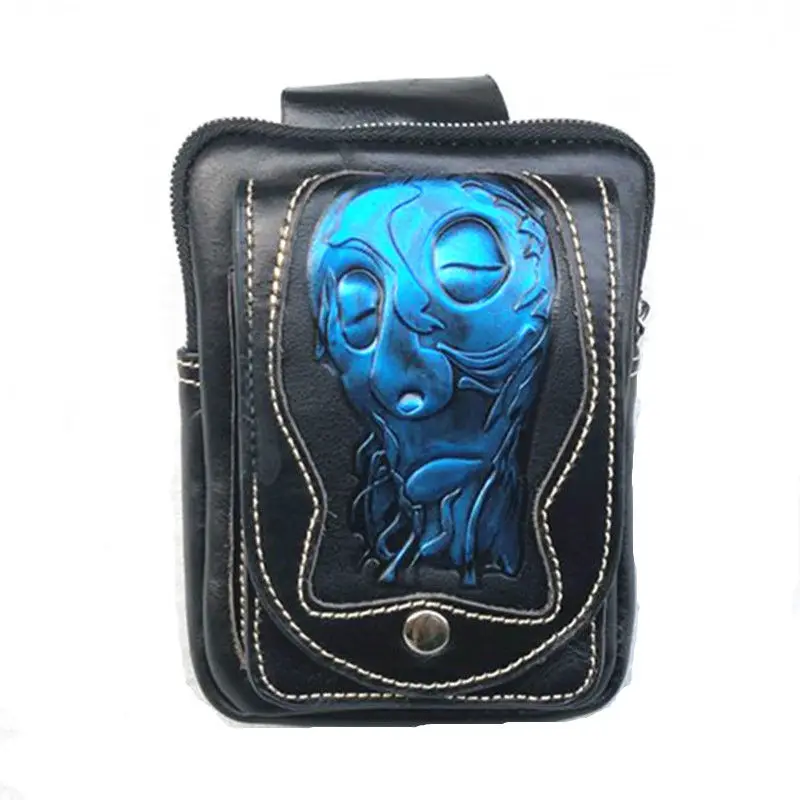 

Motorcycle Really leather Side Bag Tool Luggage Saddlebag Storage Cafe Racer Old School ATV Chopper
