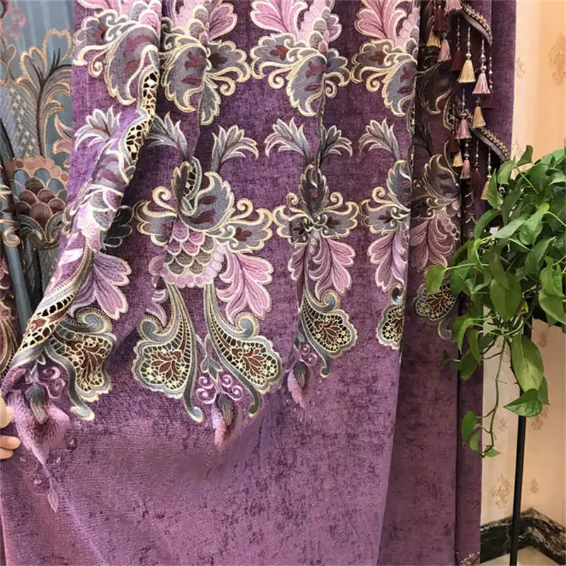 Cloth Curtain Европейский Топ вышитые роскошные виллы затемненные занавески s для гостиной с высококачественной заказной вуалью занавески для спальни/кабинета - Цвет: Cloth Curtain