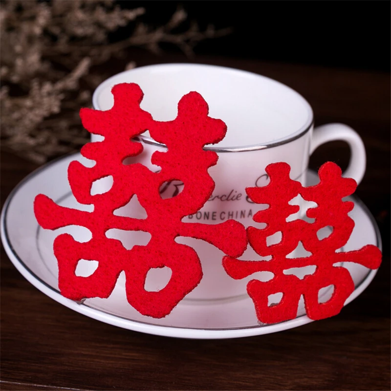 36 шт./лот нетканый мини свадебных платьев декоративных изделий и порез красный