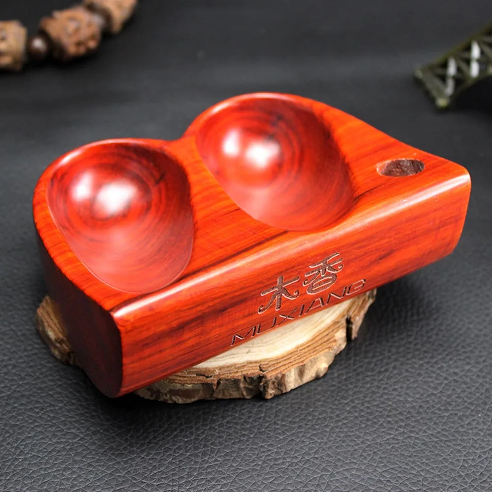 

RU- MUXIANG Good Quality High-class Smoking Pipe Accessories Red Rosewood 2 Pipe Racks Factory Direct Sale Cheap Price fa0052