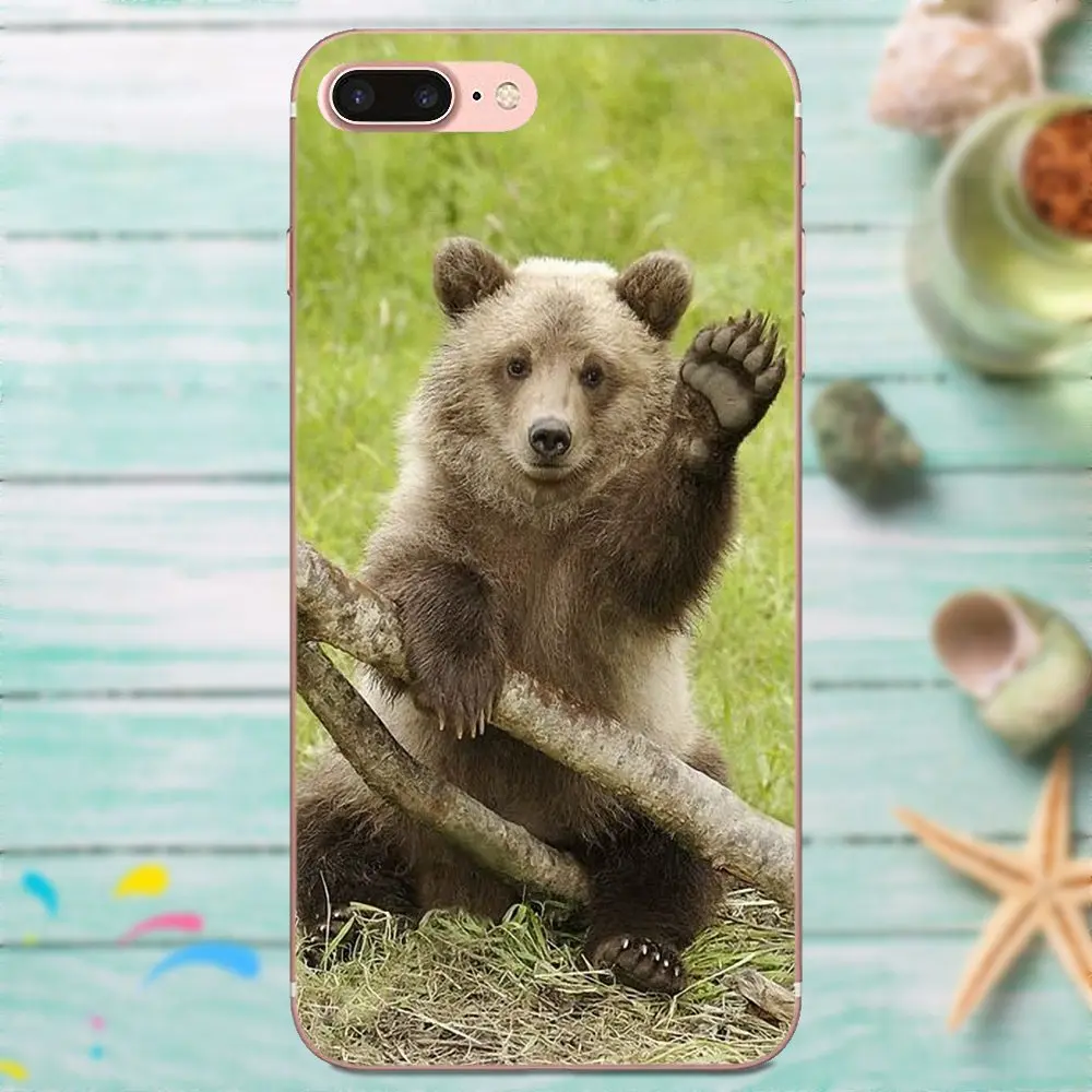 Мягкий ТПУ чехол для Samsung Galaxy Note 5 8 9 S3 S4 S5 S6 S7 S8 S9 S10 mini Edge Plus Lite Животные медведь Волк
