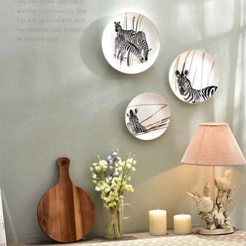 Настенные подвесные тарелки Zebra Bone China керамическая декоративная тарелка с