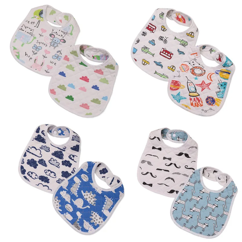 30*22.5cm New Infant Baby Girl Boy Bib Kid Toddler Dinner Food Feeding Bibs Double-deck 100% Cotton Burp Cloths Saliva Towel | Детская