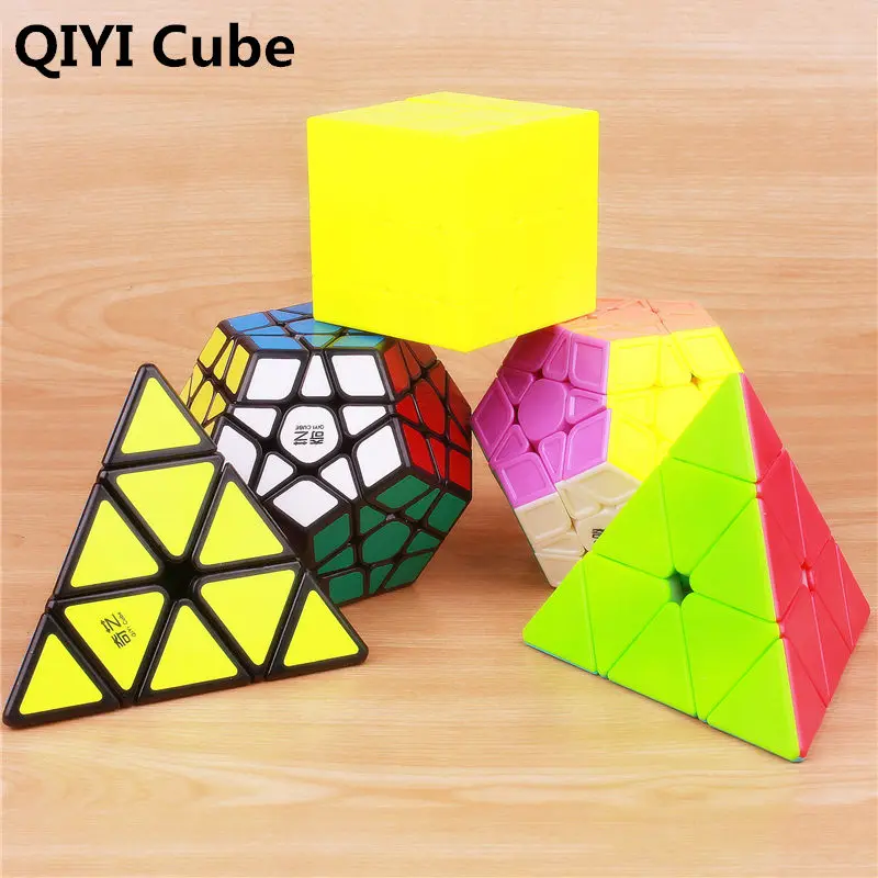 Qiyi megaminxeds Магическая скорость qiyi cube stickerless pyramidcube профессиональная головоломка