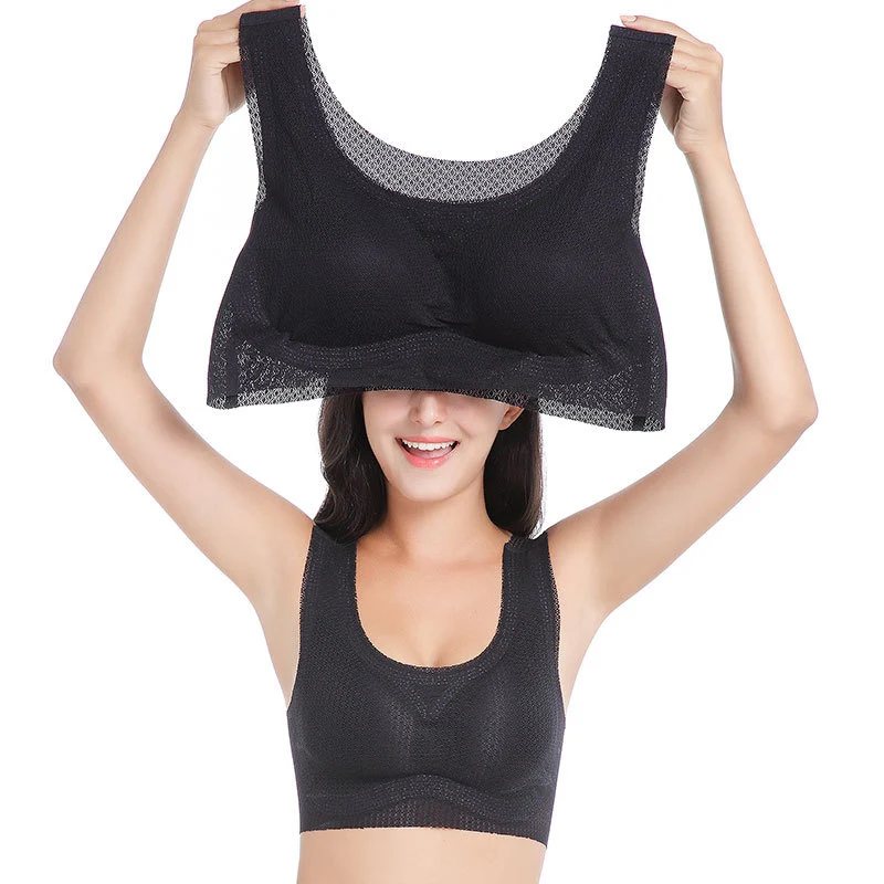 

Women Breathable Sports Bra Shockproof Yoga Sports Crop Tops Plus Size MC889