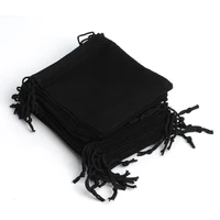 new 100pcs 1210cm black velvet gift drawstring pouch bags wedding holiday new year christmas party gift bag jewelry packaging