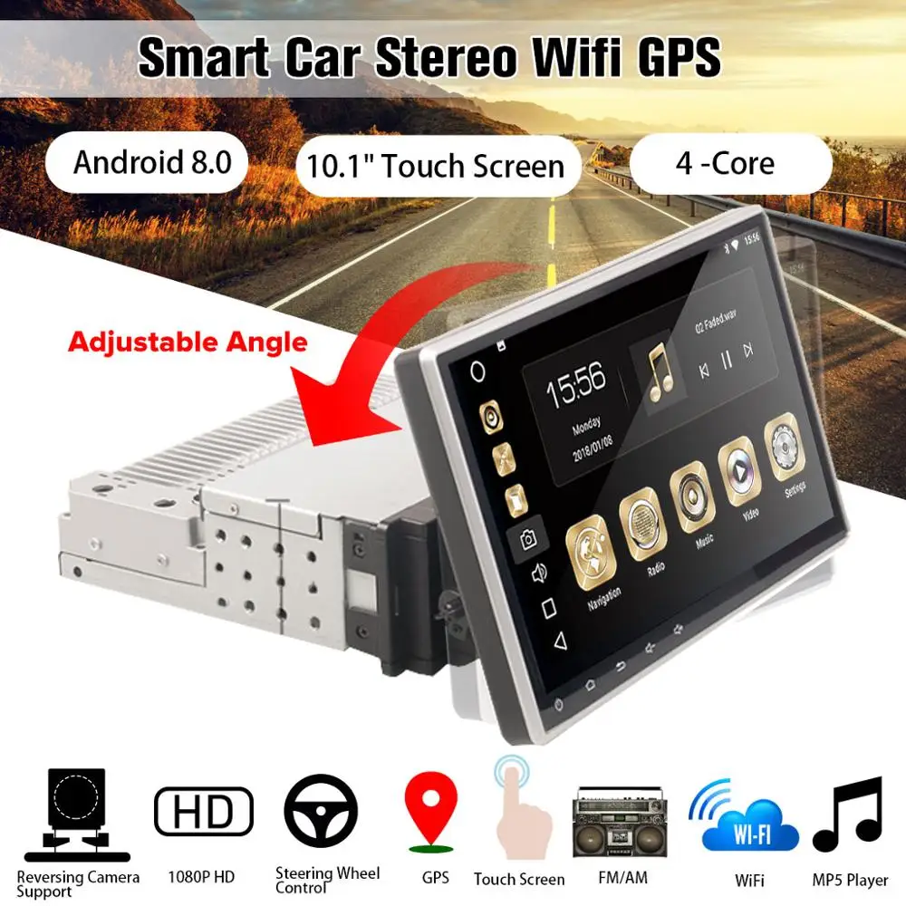 10,1 Android 8,1 Автомагнитола 1 Din стерео приемник gps стерео Wifi bluetooth RDS Аудио Универсальный Автомобильный мультимедийный плеер