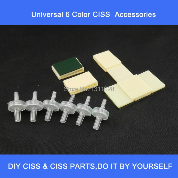 

INK WAY Universal 6C CISS Parts,air filter 6PCS, T support Arm 1PCS, Clamps 2PCS