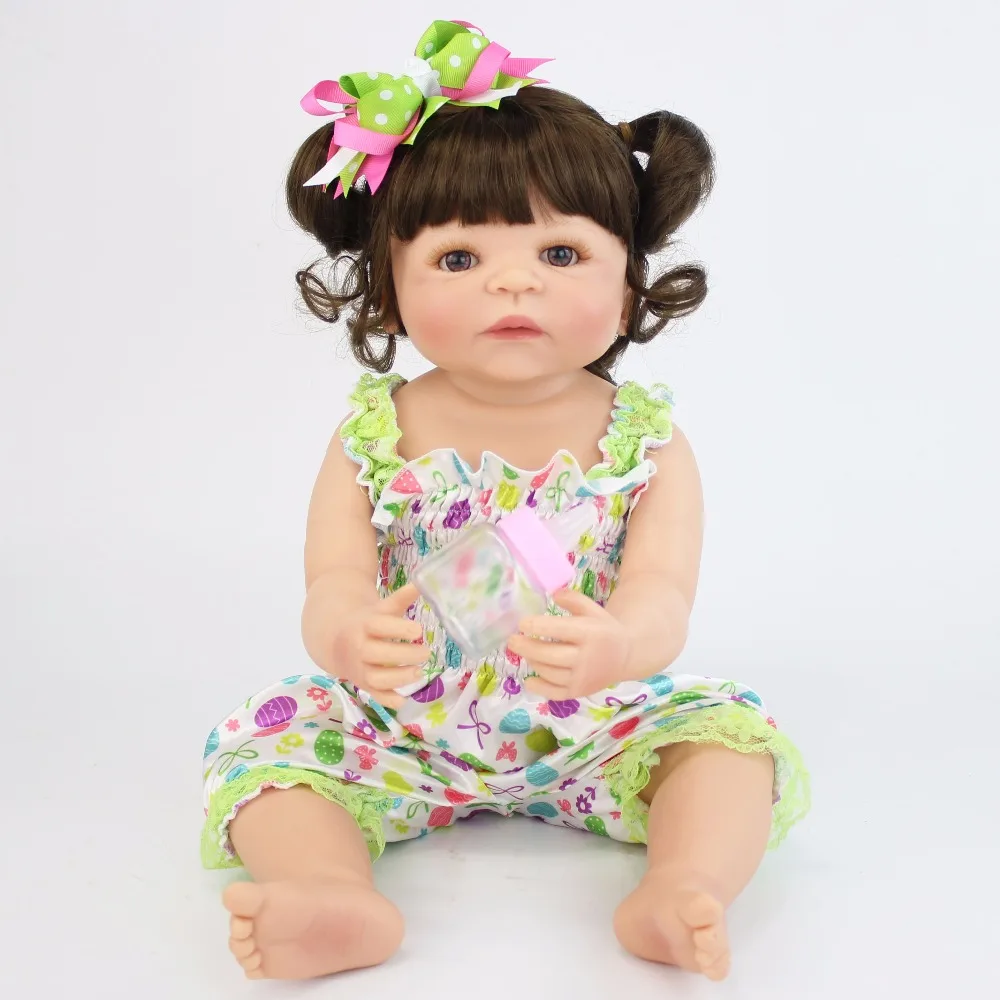 55 см Полный Силиконовые Винил Reborn Baby Doll новорожденных принцесса детей Bebe живой