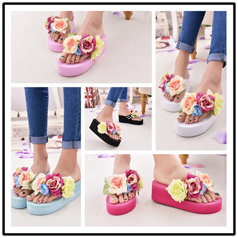 женские шлепанцы Шлепанцы на платформе Вьетнамки Летние сандалии Модные с