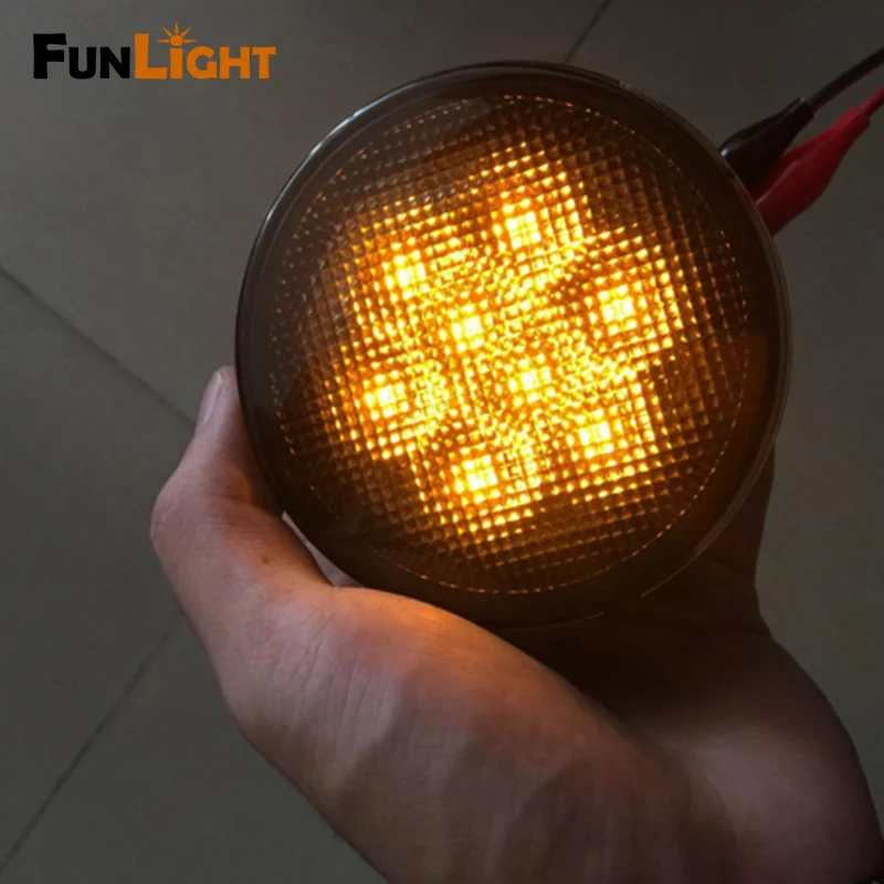 Светодиодная желтая Передняя сменная фара указателя поворота в сборе с дымовой