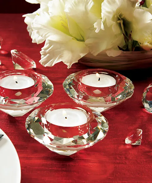 

Free Shipping,100pcs/lot Dia.7 *3. 7cm,Crystal Candle Holder Diamond Shape For Wedding, crystal tealight holder