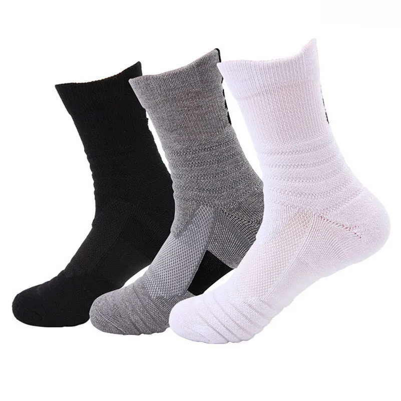 D free color LKWDer 5 пар мужских носков Элитные спортивные носки Calcetines Hombre плотные махровые впитывающие пот баскетбольные носки высокого качества для мужчин - Цвет: D free color