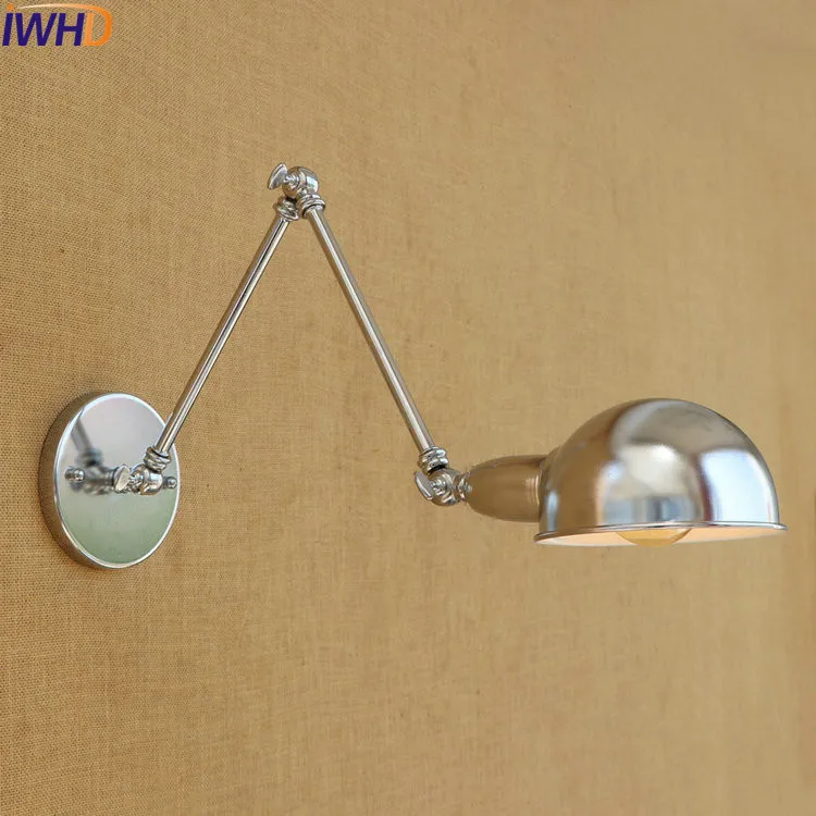 IWHD Серебряный антикварный Ретро настенный светильник лофт промышленный декор