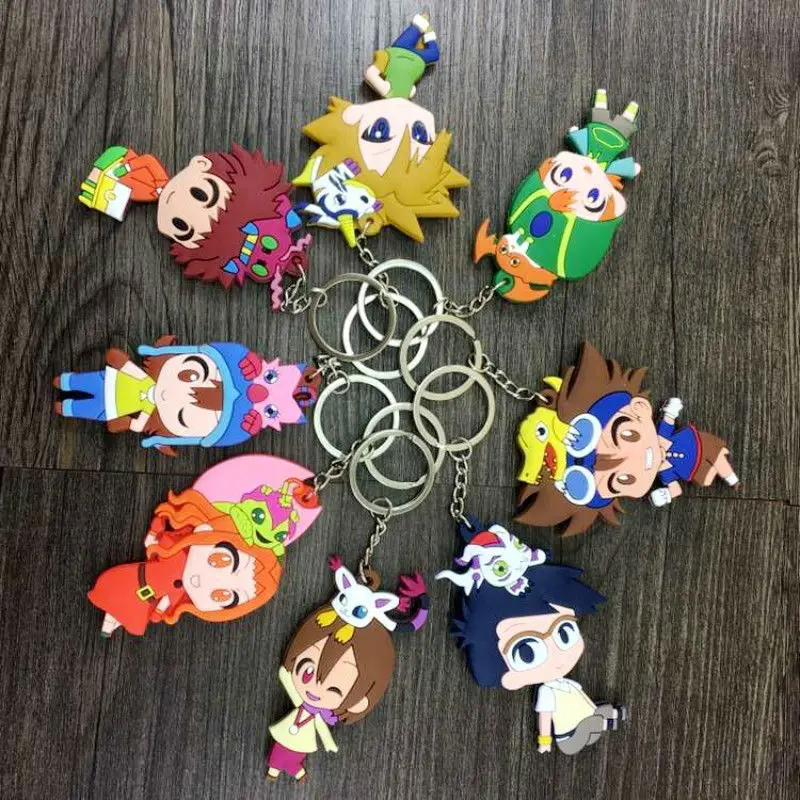 Цифровые фигурки монстров Agumon Patamon taylmon Gomamon Piyomon Gabumon ПВХ брелок подвесные игрушки