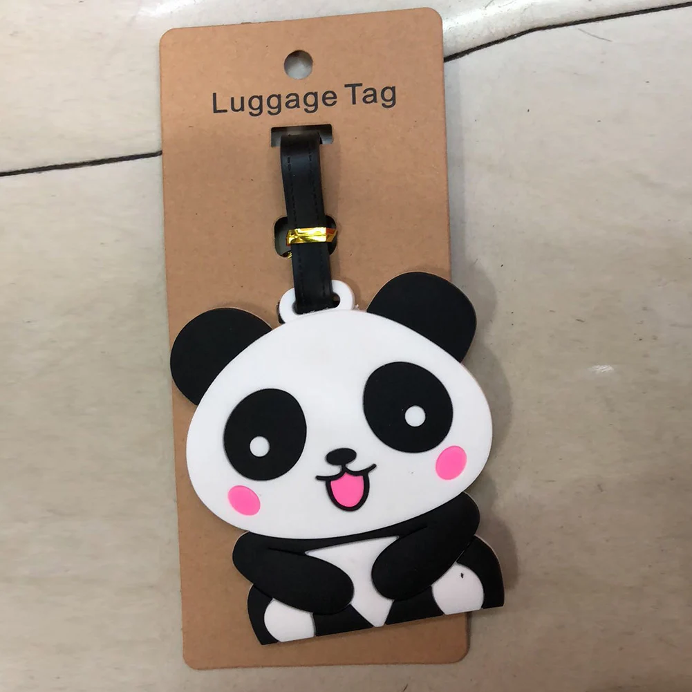 

Travel Accessories Panda Fruits Creative Silicone Gel Luggage Tag Suitcase ID Address Holder Boarding Tag Portable Label
