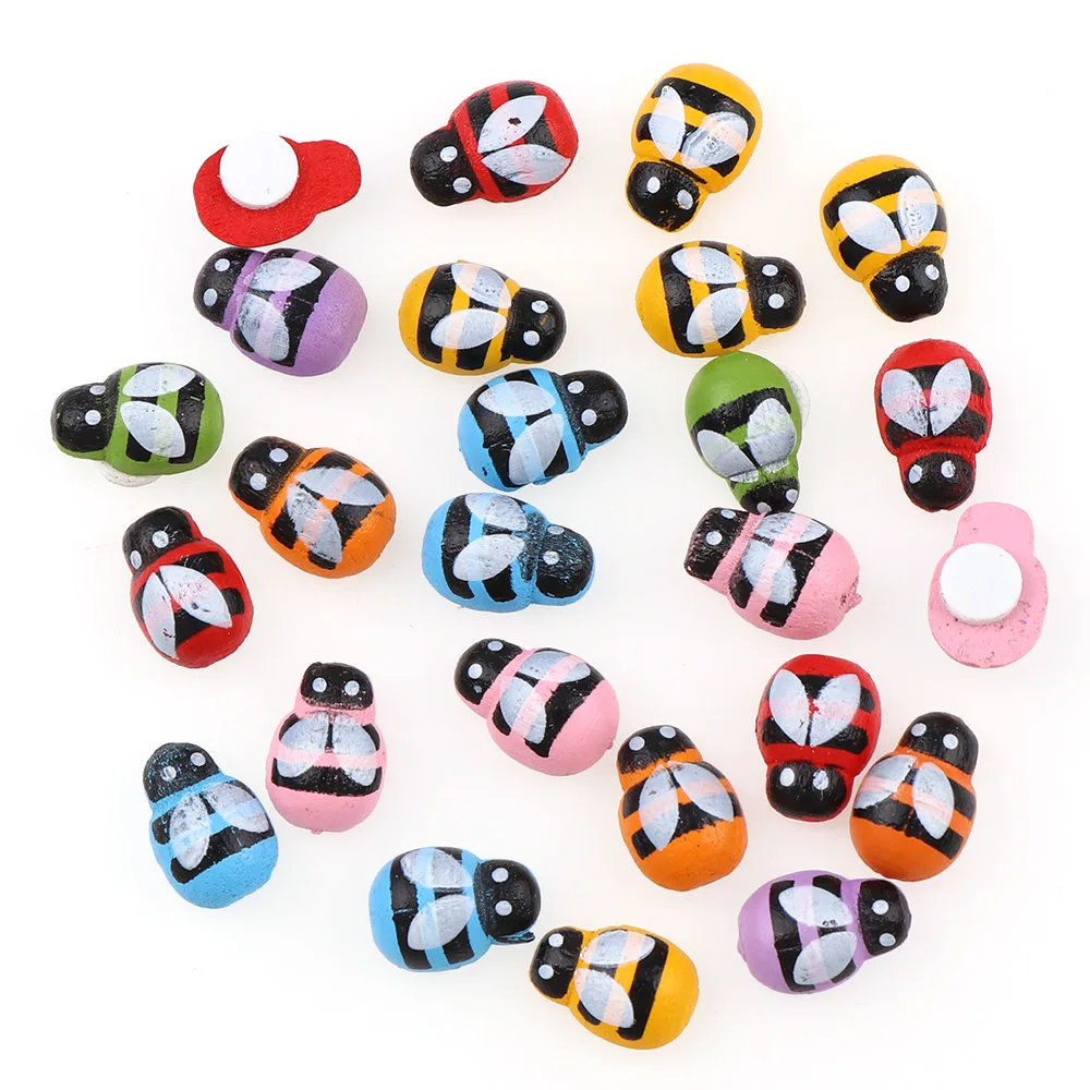 100 шт. деревянные самоклеящиеся наклейки в виде пчелы | Дом и сад