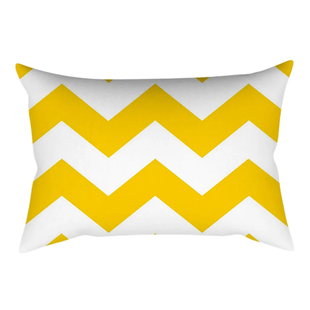 cushion cover P Желтый серый геометрический чехол для подушки домашний декор бархатное покрытие для подушки 30x50 см Декоративные шевронные подушки Чехол Pillowsham 4L - Цвет: cushion cover P