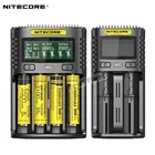 Интеллектуальное зарядное устройство NITECORE UMS2 UMS4 с USB-выходом 3A для LiFePO4 литий-ионных Ni-MH NiCd 18650 10340 10350 10440