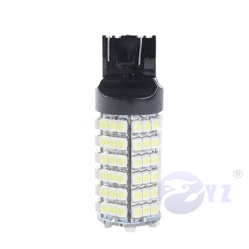 1 пара T20 7440 7443 W21 WY21W 7444 120SMD 3528 Светодиодный обратный спереди сигнальные огни Белый