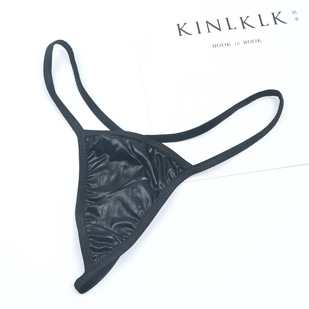 Блестящие стринги микро мини сексуальные трусики экзотическое нижнее белье