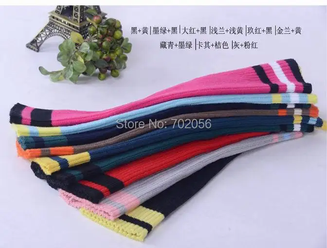 Осень зима 2016 вязаные полосатые гетры чехлы для ботинок без рукавов #3697|leg warmers