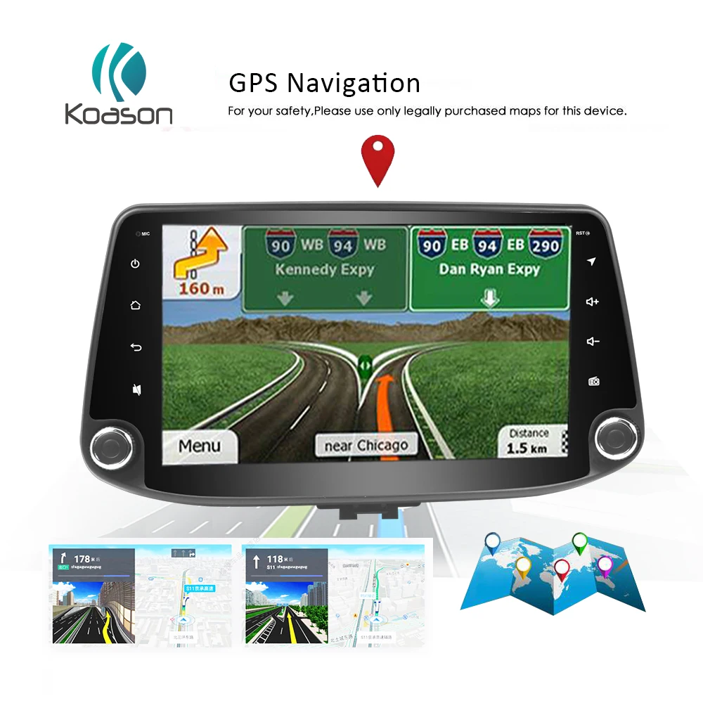 Система GPS навигации Koason на Android 9 дюймов для Hyundai i30 2017|GPS транспорта| |