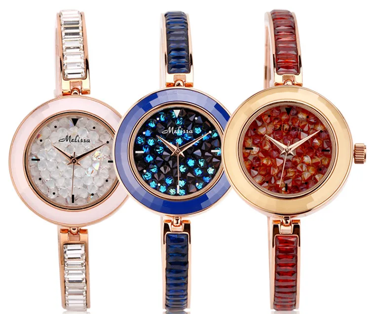 

Fashion MELISSA Bling Crystals Watch Vogue Girls Ultra-Thin Bracelet Watches Quartz Wrist watch Elegant Montre Femme Reloj F8065