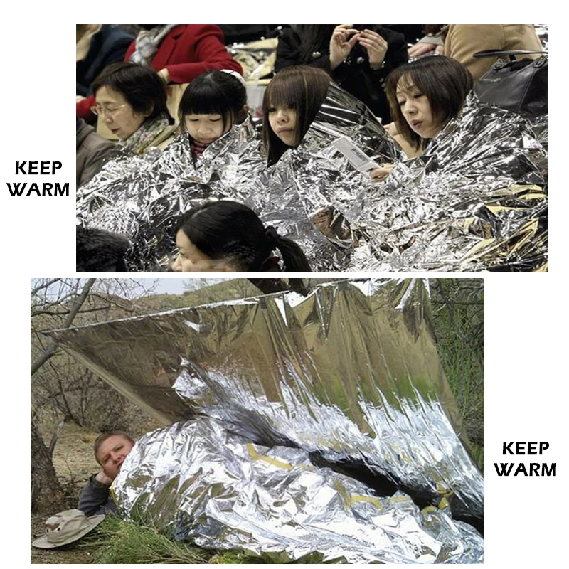 Спасательное одеяло для детей на открытом воздухе термоспасательный КОМПЛЕКТ