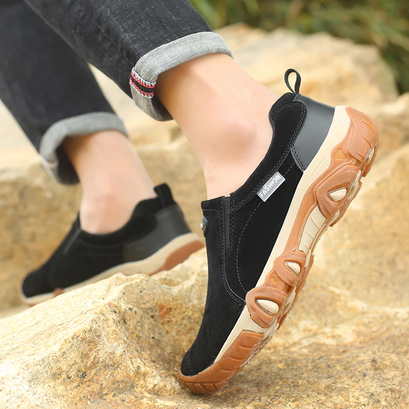 New High Quality Brand Men Shoes Genuine leather Loafers Casual Breathable Outdoor Non Slip Walking Sneakers | Обувь