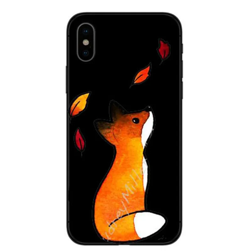 Mr Fox com oculos Черный силиконовый мягкий ТПУ защитный чехол для мобильного телефона