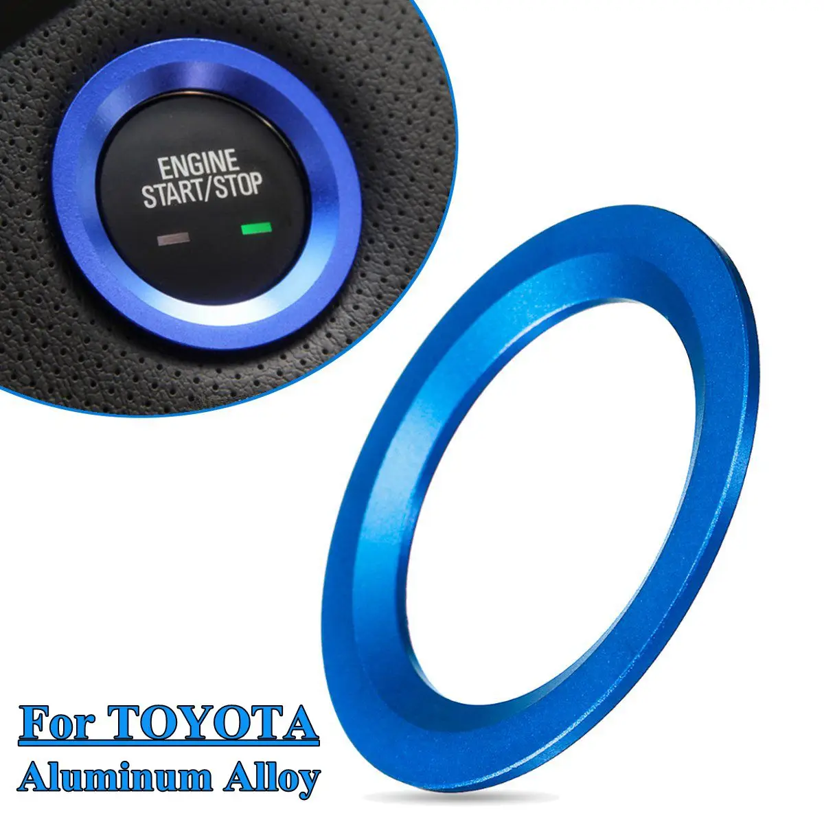 Blue Кнопка запуска двигателя зажигание накладка крышка кольцо для TOYOTA RAV4 C-HR Auris Vios Highlander Alphard eiz для Ford для Cadillac - Название цвета: Blue