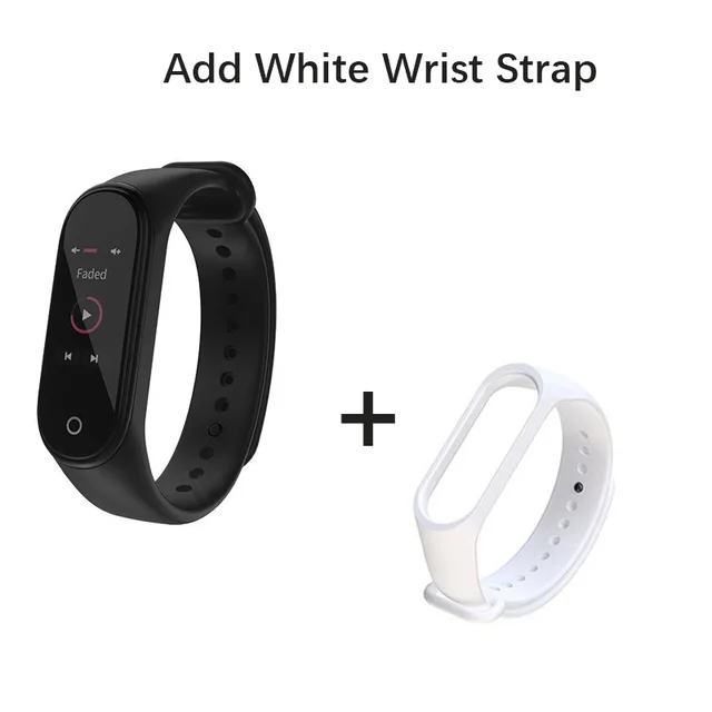 Band 4 add white Глобальная версия, Xiaomi Mi band 4 Смарт часы, фитнес браслет, трекер сердечного ритма, цветной дисплей, мгновенное сообщение, 135 мА/ч умные часы,xiomi - Color: Band 4 add white