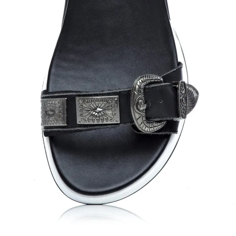 Горячая продажа 2015 Натуральная Кожа женские сандалии с открытым носком пряжки